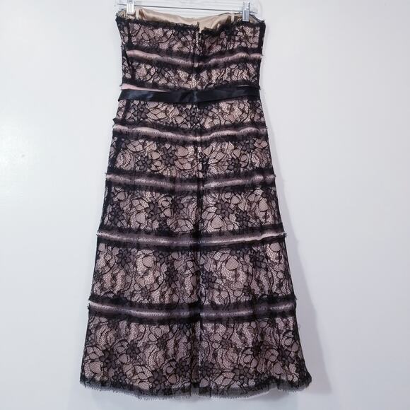 BCBGMaxAzria Black All Lace Strapless A-Line Dress - Picture 2 of 10